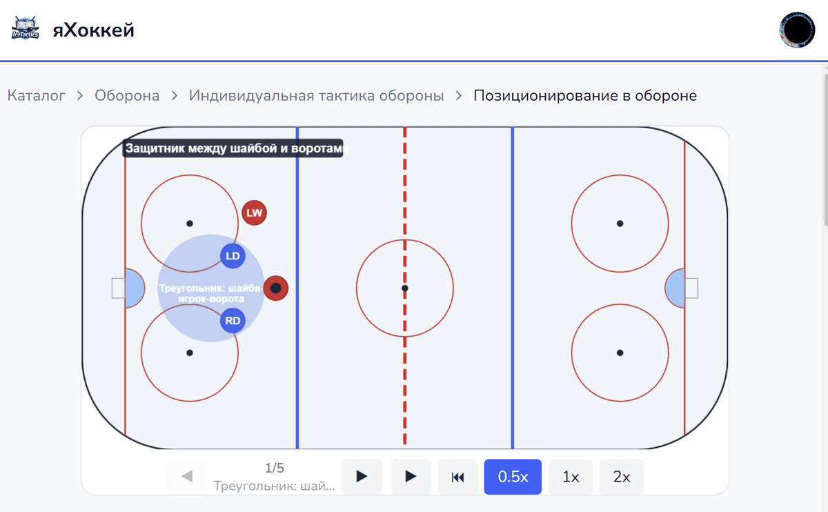 Анимация тактической схемы на хоккейной площадке